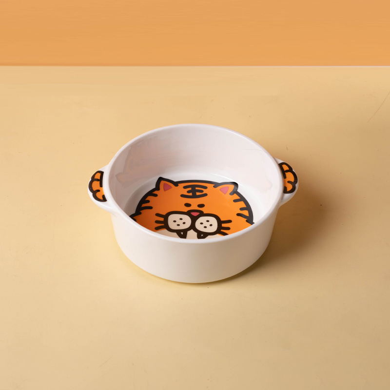 Tiger Ceramic Pet Bowl