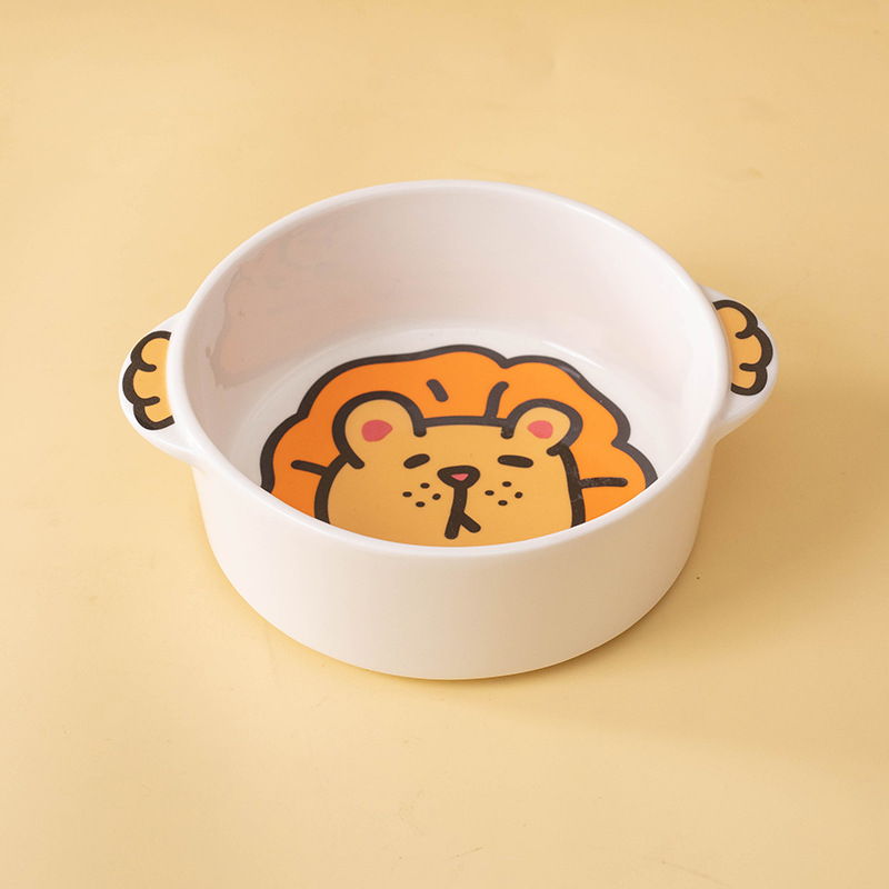 Lion Ceramic Pet Bowl
