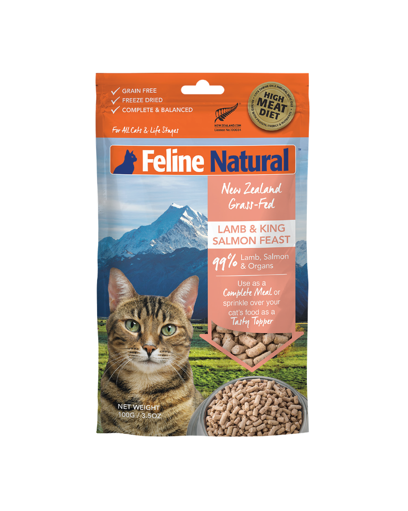 Feline Natural Lamb and King Salmon Freeze Dried Cat Food 100g