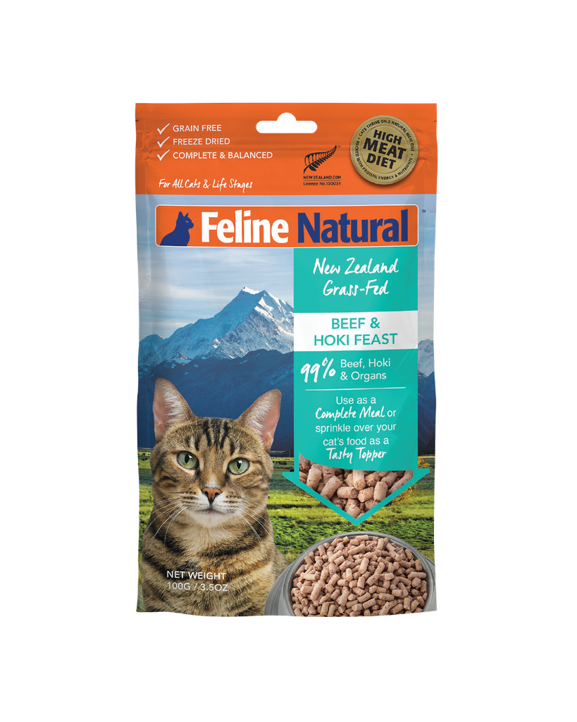 Feline Natural Beef and Hoki Freeze Dried Cat Food 100g