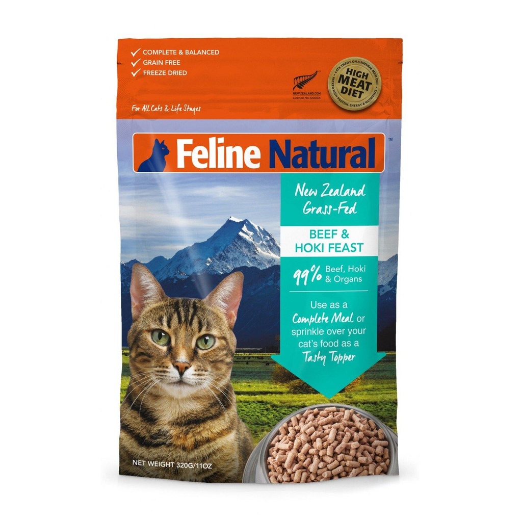 Feline Natural Beef and Hoki Freeze Dried Cat Food 320g