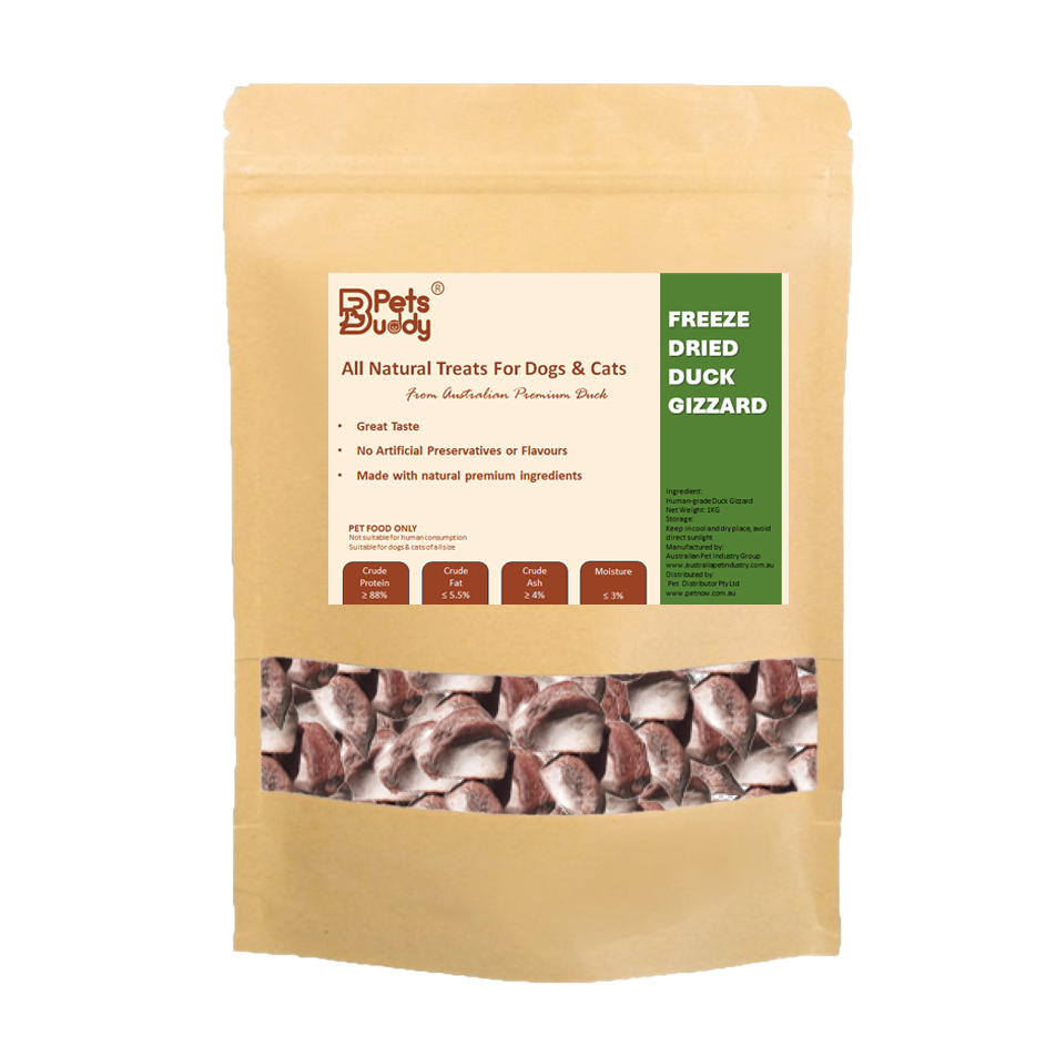PetsBuddy Freeze Dried Treat Duck Gizzard 1kg