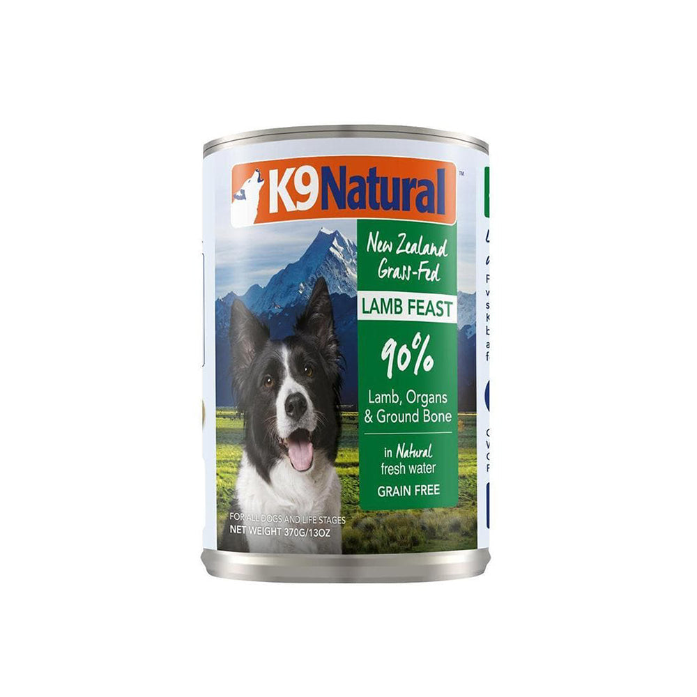 K9 Natural Lamb Feast Canned Dog Food 370g x 12 Cans