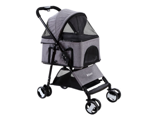 i.Pet 4 Wheel Pet Stroller - Grey