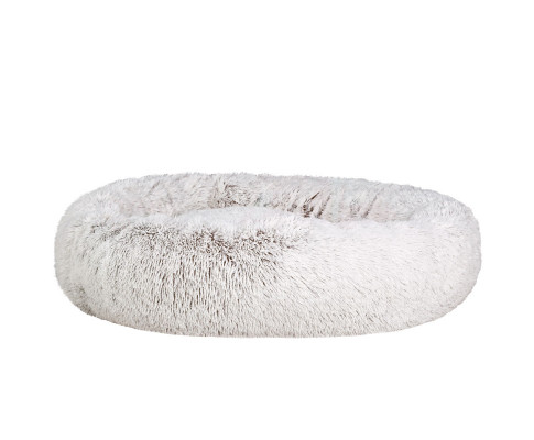 i.Pet Pet Bed 110cm XL Soft Plush - White Brown